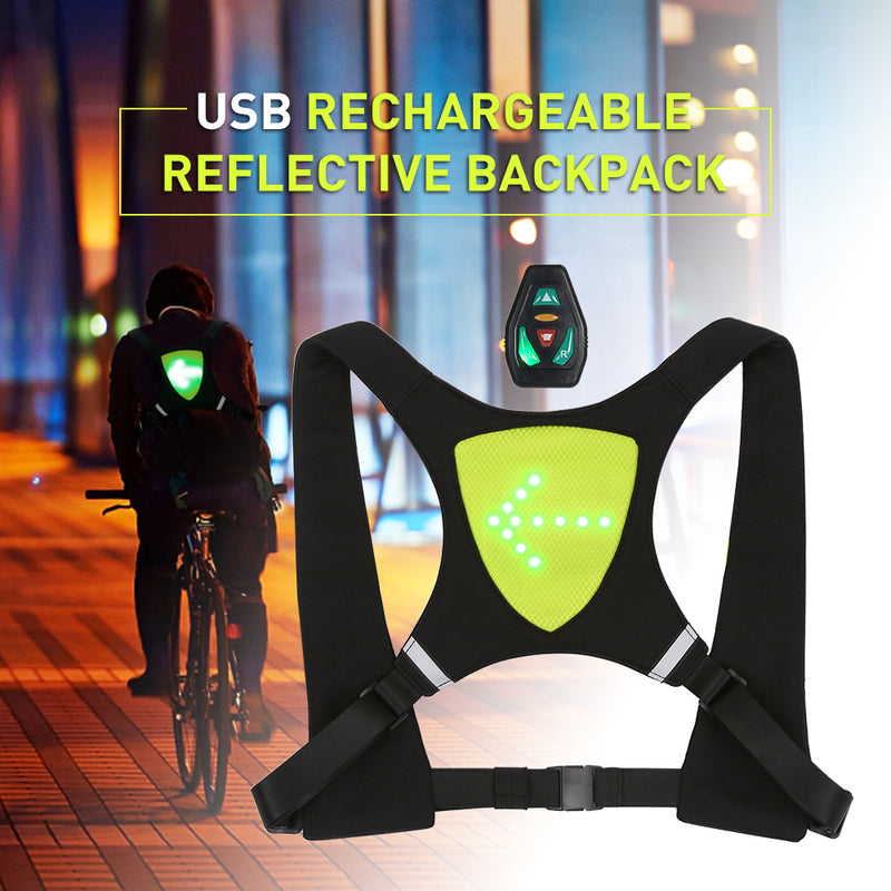 Stay Safe on Your Bike with Our LED Reflective Vest Backpack