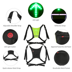 Stay Safe on Your Bike with Our LED Reflective Vest Backpack