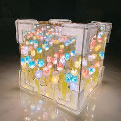 Illuminate Your Space: Mirror Rubik's Cube Tulip Night Lamps