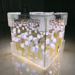Illuminate Your Space: Mirror Rubik's Cube Tulip Night Lamps