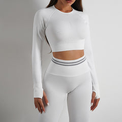 Sculpt Your Style: Seamless Yoga Pants & Long Sleeve Tops Combo