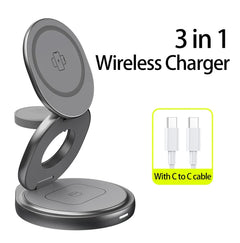 3-in-1 Wireless Portable/Foldable Charging Stand: 30W Fast and Versatile Charging Solution