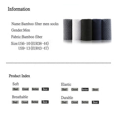 10 Pairs High Quality Bamboo Fiber Men's Socks Business Breathable Deodorant Compression Socks Men Long Big Size EUR 38-46