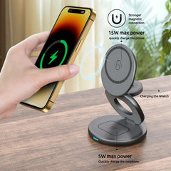3-in-1 Wireless Portable/Foldable Charging Stand: 30W Fast and Versatile Charging Solution