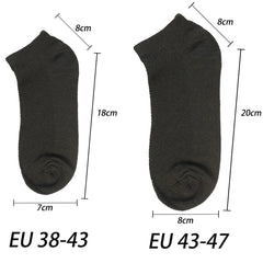 6 Pairs Breathable Men's Socks Short Ankle Elastic Solid Color Mesh High Quality Cotton Business Unisex Sokken Plus Size EU38-47