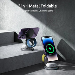 3-in-1 Wireless Portable/Foldable Charging Stand: 30W Fast and Versatile Charging Solution