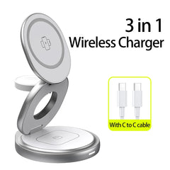 3-in-1 Wireless Portable/Foldable Charging Stand: 30W Fast and Versatile Charging Solution
