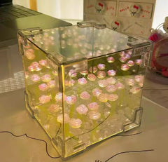 Illuminate Your Space: Mirror Rubik's Cube Tulip Night Lamps