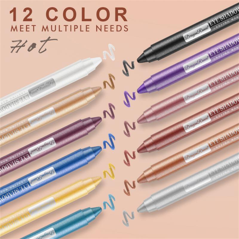 12 Colors Shimmering Waterproof Eyeshadow Pencil Set