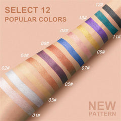 12 Colors Shimmering Waterproof Eyeshadow Pencil Set