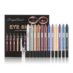 12 Colors Shimmering Waterproof Eyeshadow Pencil Set